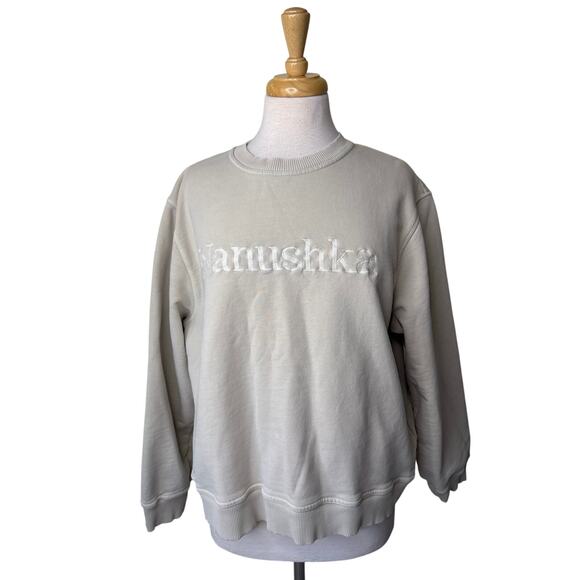 NANUSHKA Remy Embroidered Sand Cotton Sweatshirt Size XS - Picture 1 of 7